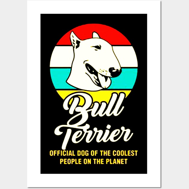 Funny Bull Terrier Dog Vintage Retro Wall Art by fadetsunset